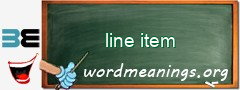 WordMeaning blackboard for line item